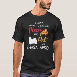 Lhasa Apso Dog Pizza Owner Christmas Birthday T-Shirt