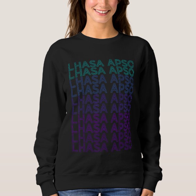 Lhasa Apso Dog Retro Sweatshirt (Front)