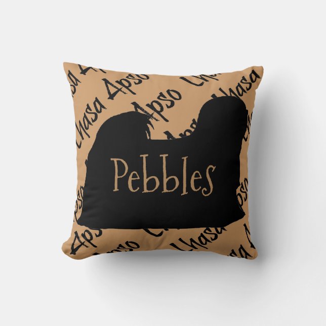 Lhasa Apso Dog Silhouette Custom Pillow (Front)
