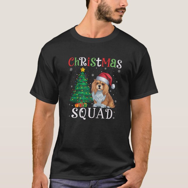 Lhasa Apso Dog Squad Boys Girls Kids Christmas Tre T-Shirt (Front)