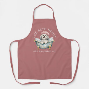Lhasa Apso Dusky Pink Dog Grooming Apron Deluxe