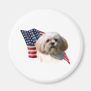 Lhasa Apso Flag Magnet