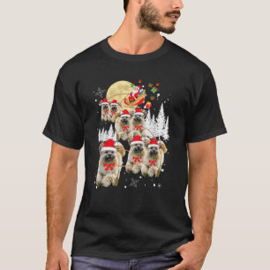 Lhasa Apso Funny Reindeer Christmas Moon Santa Dog T-Shirt