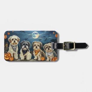 Lhasa Apso Halloween Spooky  Luggage Tag