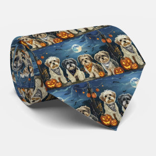 Lhasa Apso Halloween Spooky Tie