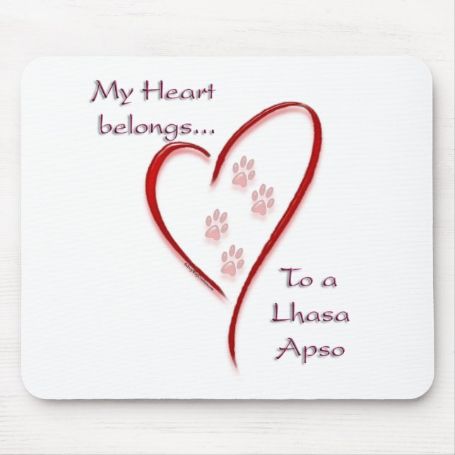 Lhasa Apso Heart Belongs Mouse Pad (Front)