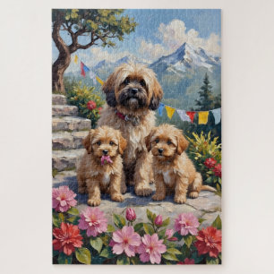 Lhasa Apso Himalayan Garden Art Jigsaw Puzzle