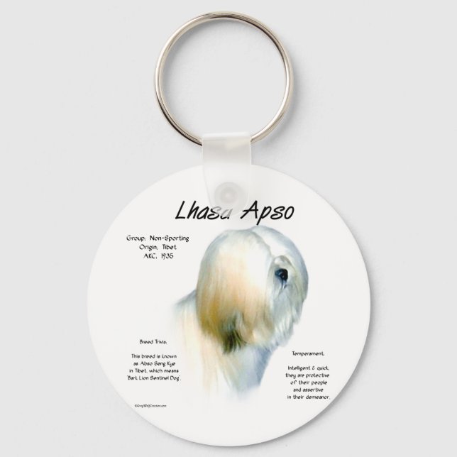 Lhasa Apso History Design Key Ring (Front)