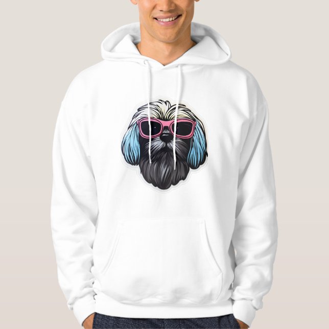 Lhasa Apso in Cool Sunglasses Classic T-Shirt Hoodie (Front)