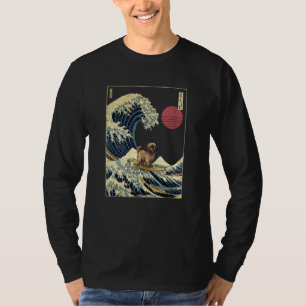 Lhasa Apso Japanese Kanagawa Wave Surf Dog T-Shirt
