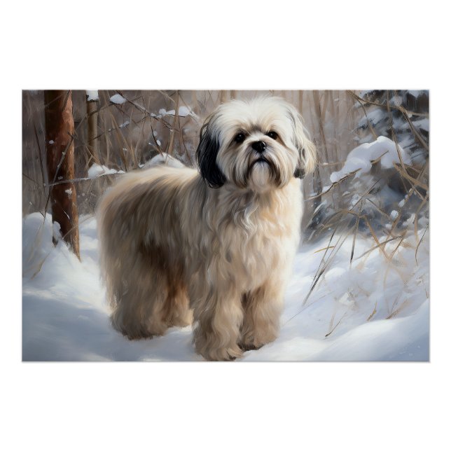 Lhasa Apso Let It Snow Christmas  Poster (Front)