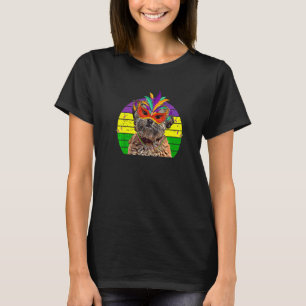Lhasa Apso Mardi Gras Party Dog Mask Beads T-Shirt