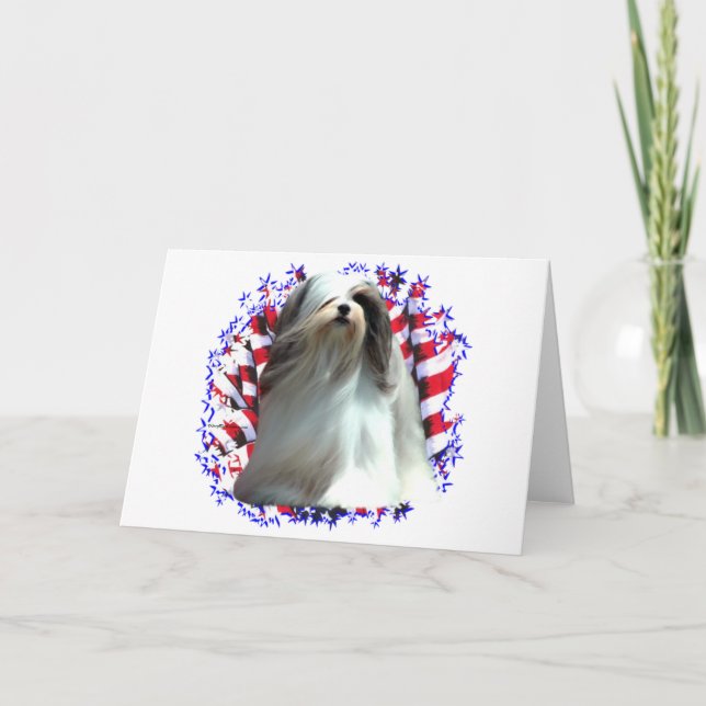 Lhasa Apso Patriot Card (Front)