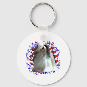 Lhasa Apso Patriot Key Ring