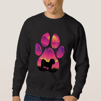 Lhasa Apso Paw Mom Dad Dog  Women Men Sweatshirt