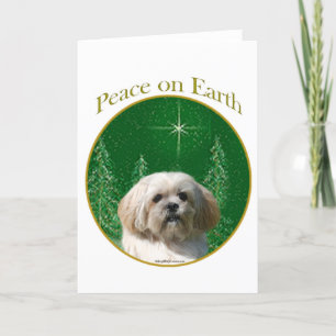 Lhasa Apso Peace Holiday Card