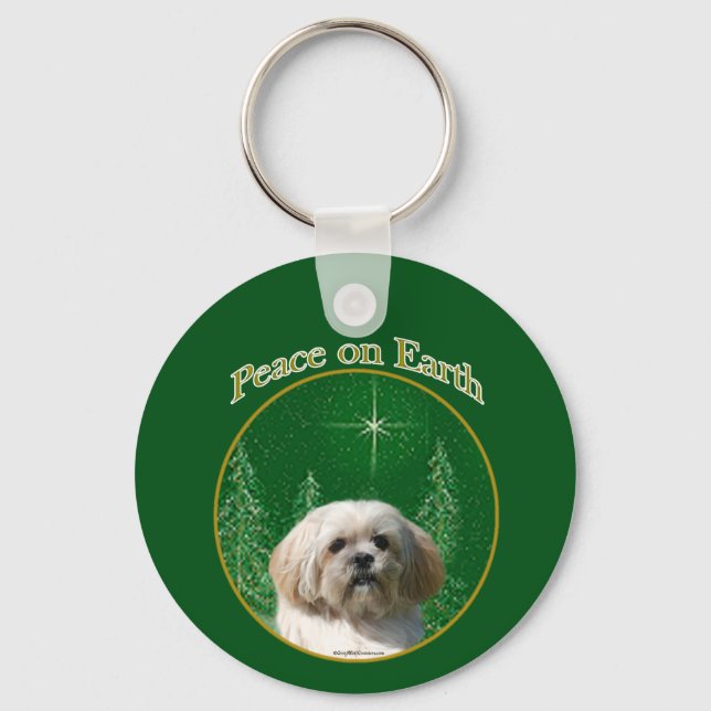 Lhasa Apso Peace Key Ring (Front)
