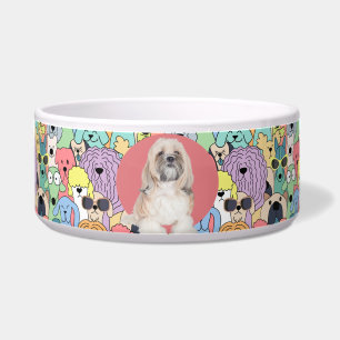 Lhasa Apso Personalised Photo & Name Dog Bowl