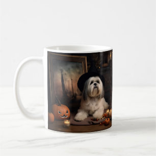 Lhasa Apso Pumpkins Halloween Scary Coffee Mug