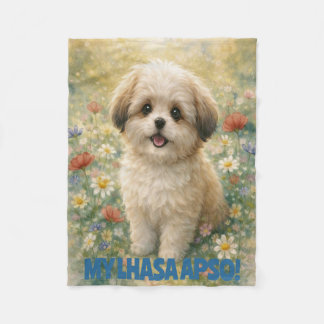 Lhasa Apso Puppy Fleece Blanket