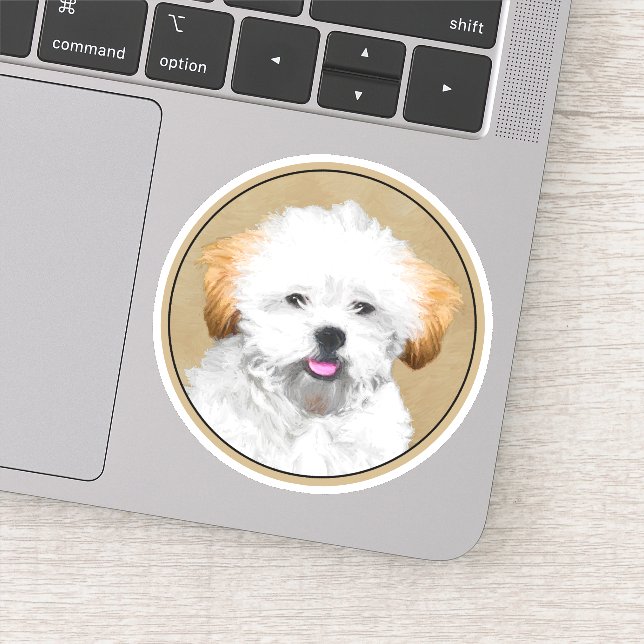 Lhasa Apso Puppy Painting - Cute Original Dog Art (Detail)