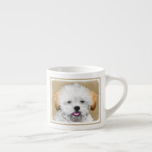 Lhasa Apso Puppy Painting - Cute Original Dog Art Espresso Cup
