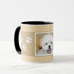 Lhasa Apso Puppy Painting - Cute Original Dog Art Mug