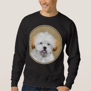 Lhasa Apso Puppy Painting - Cute Original Dog Art Sweatshirt