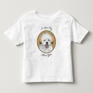 Lhasa Apso Puppy Painting - Cute Original Dog Art Toddler T-Shirt