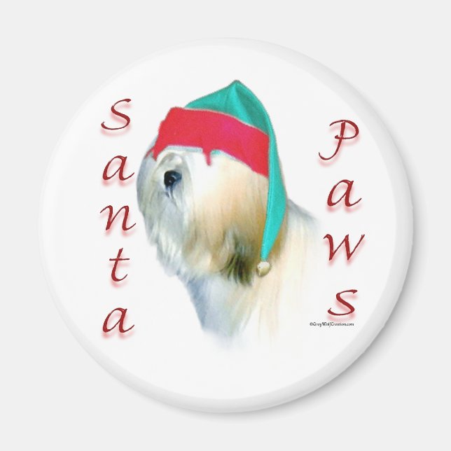 Lhasa Apso Santa Paws Magnet (Front)