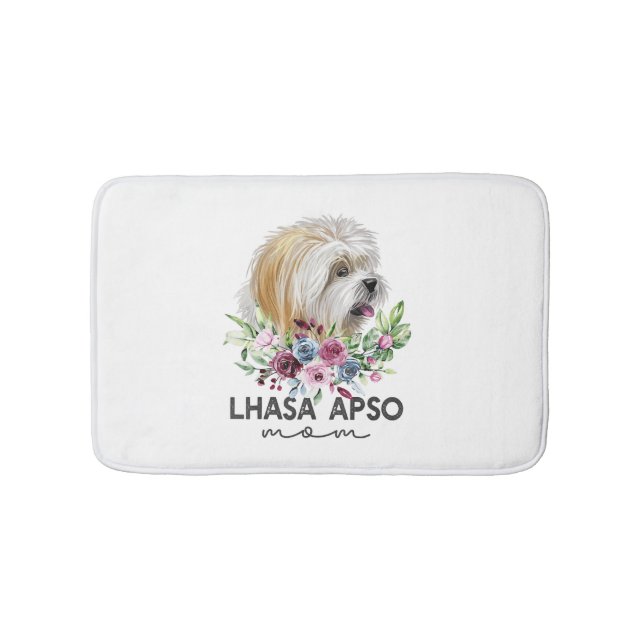 Lhasa Apso Shirt Gifts Dog Mum Bath Mat (Front)