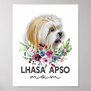 Lhasa Apso Shirt Gifts Dog Mum Poster