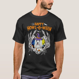 Lhasa Apso Skeleton Heart Happy Howl O Ween Costum T-Shirt