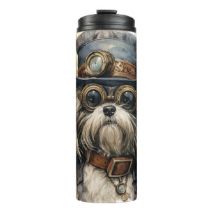 Lhasa Apso Steampunk Dog Thermal Tumbler