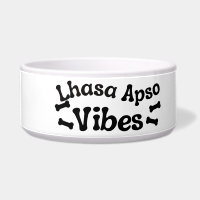Lhasa Apso Vibes Ceramic Dog Bowl