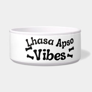 Lhasa Apso Vibes Ceramic Dog Bowl