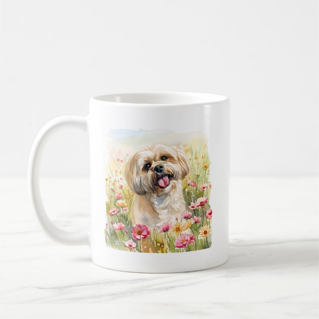 Lhasa Apso Watercolor Mug (Left)