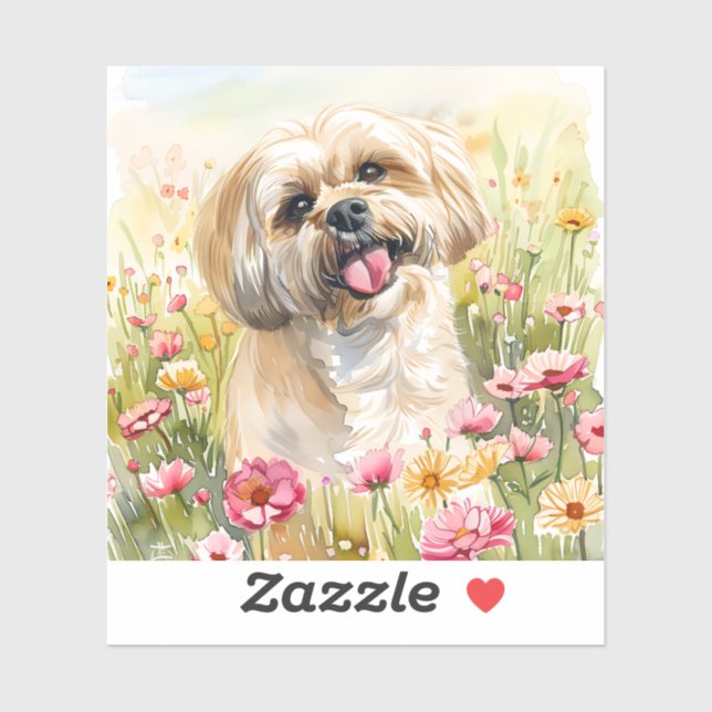 Lhasa Apso Watercolor Sticker  (Sheet)
