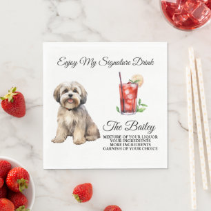 Lhasa Apso Wedding Signature Drink Napkins