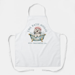 Lhasa Apso White Dog Grooming Apron Deluxe