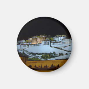 Lhasa & Potala Palace at night, Tibet (Himalayas) Magnet