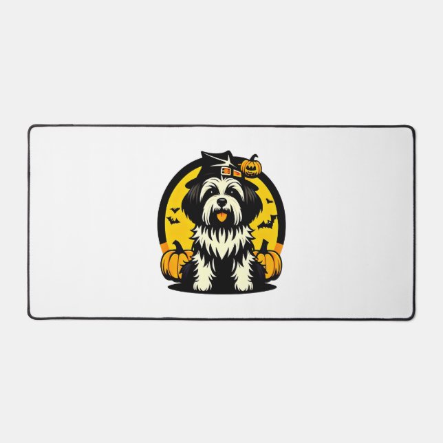 Lhasapoo dog halloween desk mat (Front)