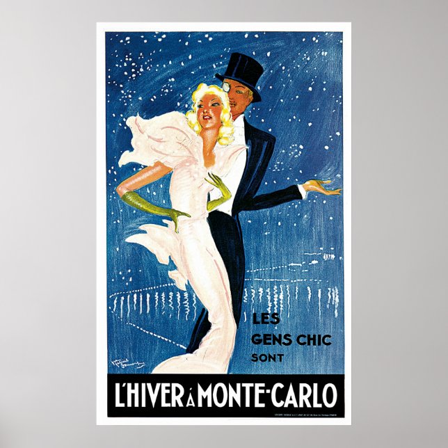L'Hiver Monte Carlo Monaco Vintage Poster (Front)