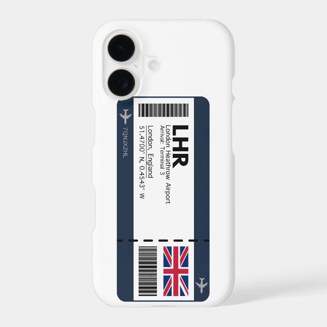 LHR London Boarding Pass - London Ticket iPhone Case (Back)