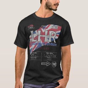 LHR London Heathrow Intl Airport Vintage Airline T T-Shirt