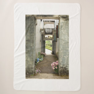 Li Garden Series: Floral Corridor Sherpa Blanket