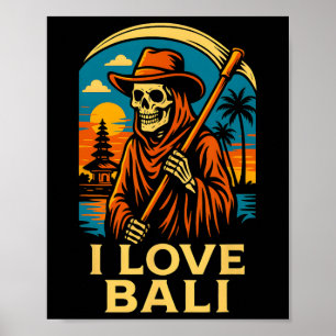 Li Indonesia I Love Li Vintage Womans Surfs Up Poster