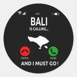 Li Is Calling Indonesia Vacation Travel Li Classic Round Sticker