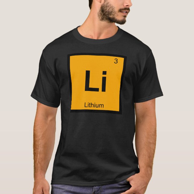 Li - Lithium Chemistry Periodic Table Symbol T-Shirt (Front)