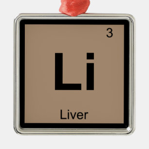 Li - Liver Chemistry Periodic Table Symbol Metal Tree Decoration